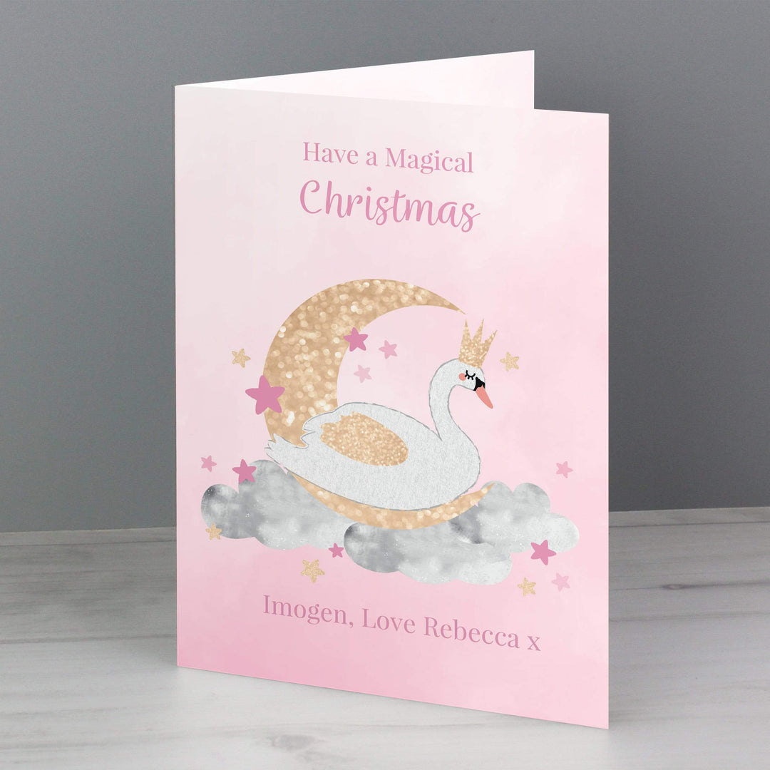 Personalised Memento Greetings Cards Personalised Swan Lake Card