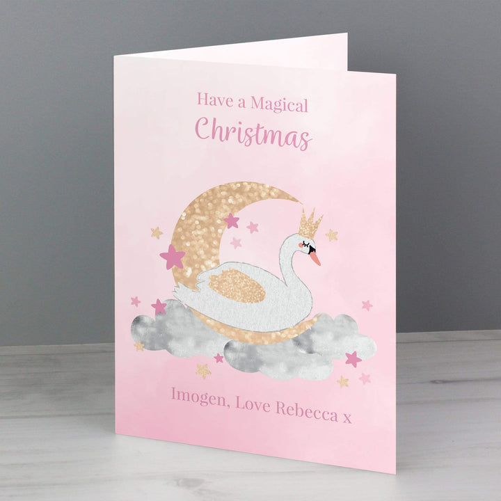 Personalised Memento Greetings Cards Personalised Swan Lake Card