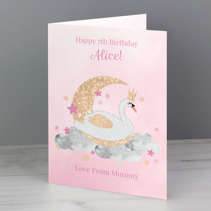 Personalised Memento Greetings Cards Personalised Swan Lake Card