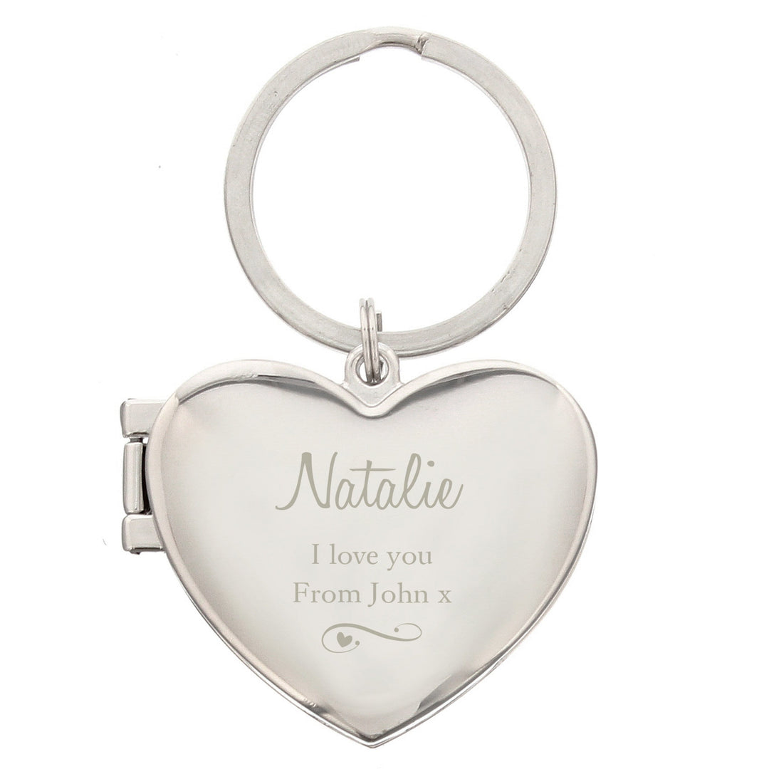 Personalised Memento Keepsakes Personalised Swirl Heart Photoframe Keyring