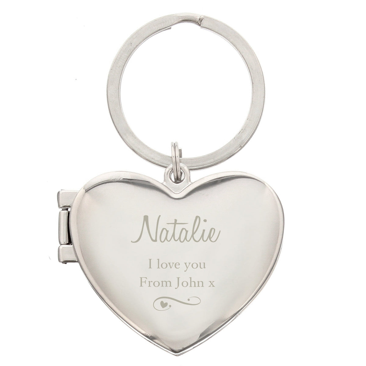 Personalised Memento Keepsakes Personalised Swirl Heart Photoframe Keyring