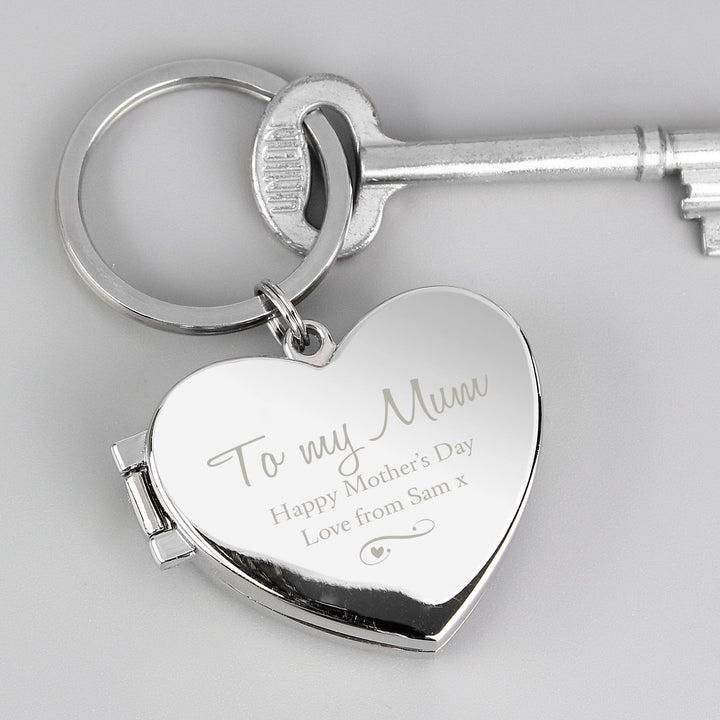 Personalised Memento Keepsakes Personalised Swirl Heart Photoframe Keyring