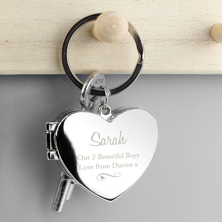 Personalised Memento Keepsakes Personalised Swirl Heart Photoframe Keyring