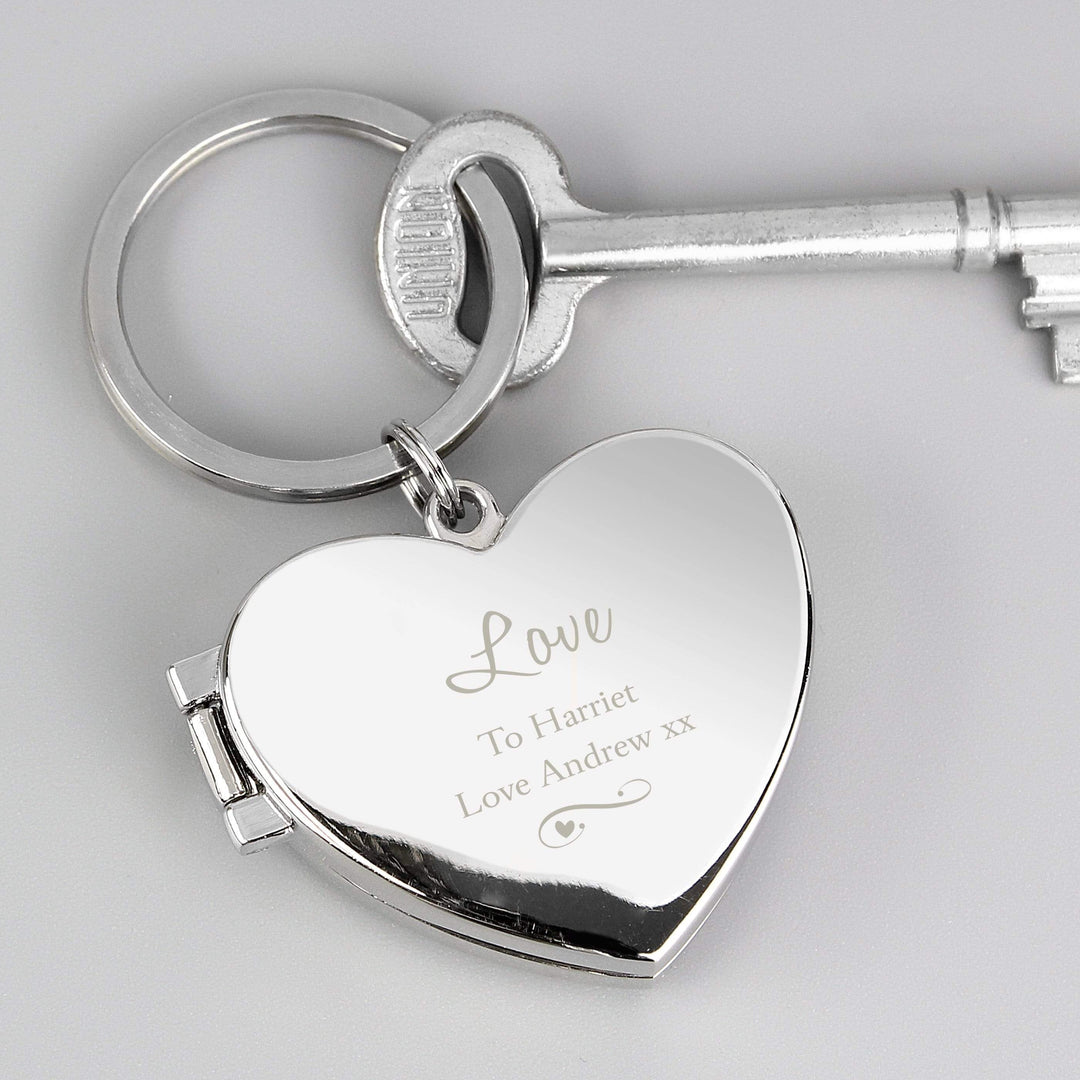Personalised Memento Keepsakes Personalised Swirl Heart Photoframe Keyring