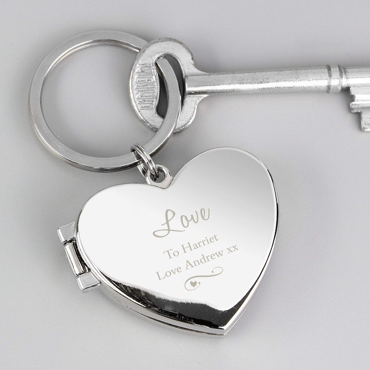 Personalised Memento Keepsakes Personalised Swirl Heart Photoframe Keyring