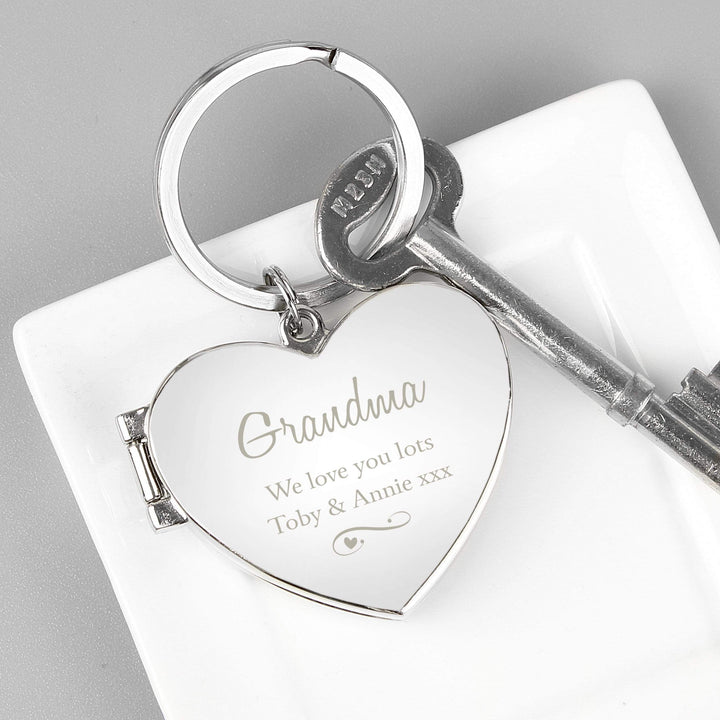 Personalised Memento Keepsakes Personalised Swirl Heart Photoframe Keyring