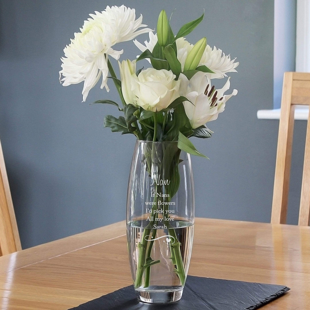 Personalised Memento Vases Personalised Swirls &amp; Hearts Bullet Vase