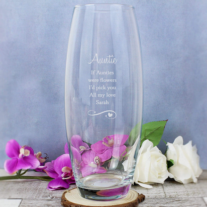 Personalised Memento Vases Personalised Swirls &amp; Hearts Bullet Vase
