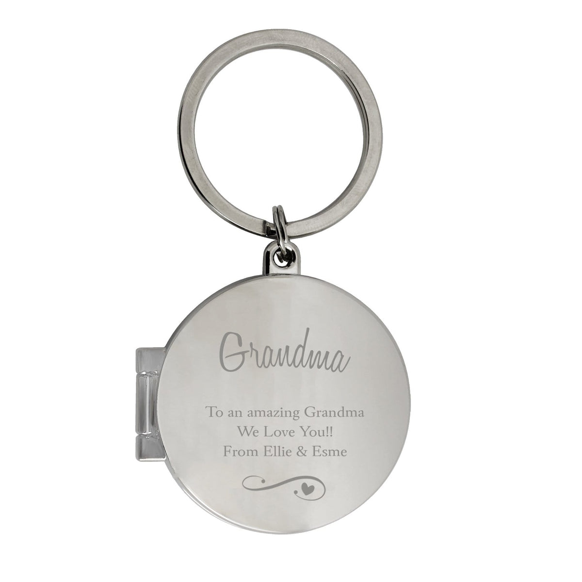 Personalised Memento Keepsakes Personalised Swirls & Hearts Photo Keyring