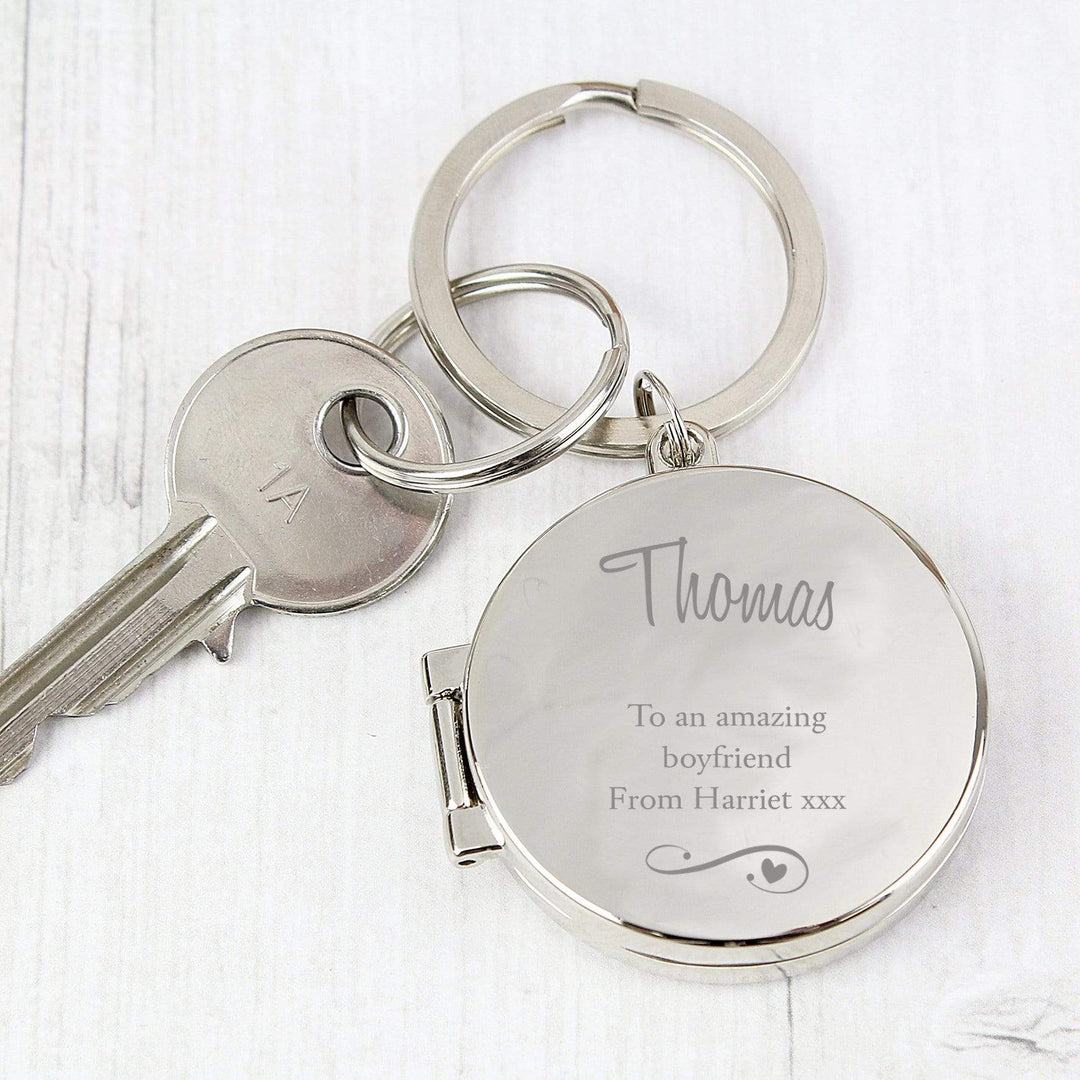 Personalised Memento Keepsakes Personalised Swirls &amp; Hearts Photo Keyring