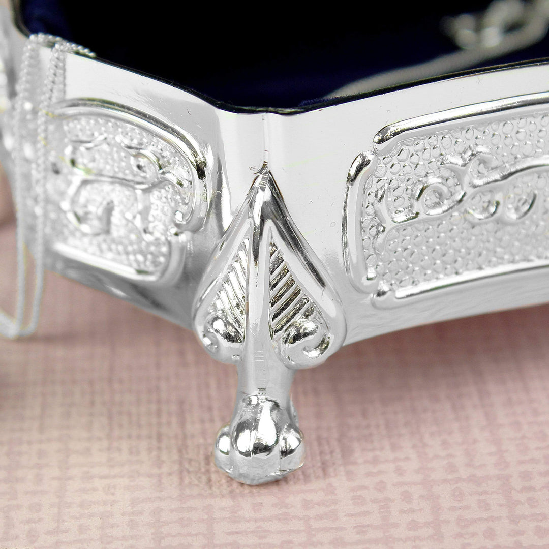 Personalised Memento Trinket, Jewellery &amp; Keepsake Boxes Personalised Swirls &amp; Hearts Small Antique Trinket Box