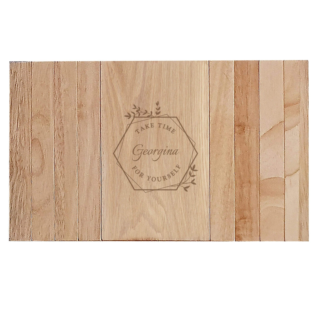 Personalised Memento Wooden Personalised Take Time For Yourself Wooden Sofa Tray