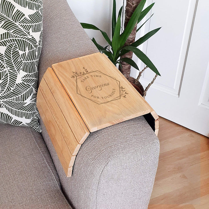 Personalised Memento Wooden Personalised Take Time For Yourself Wooden Sofa Tray