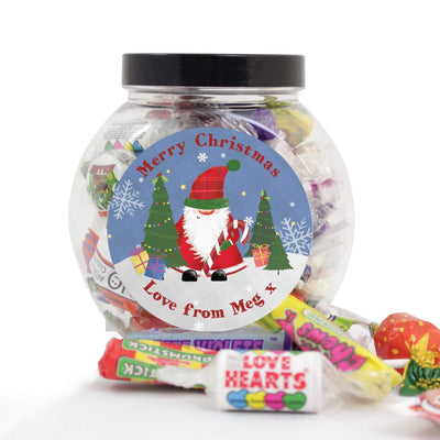 Personalised Memento Food & Drink Personalised Tartan Santa Sweet Jar