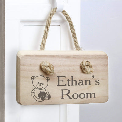 Personalised Memento Wooden Personalised Teddy Wooden Sign