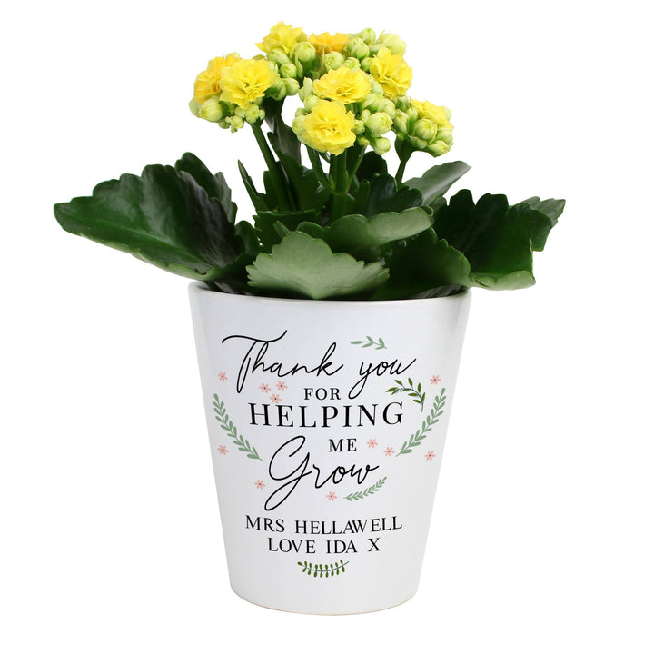Personalised Memento Personalised Thank You For Helping Me Grow Plant Pot