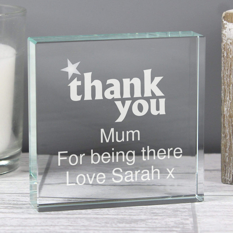 Personalised Memento Ornaments Personalised Thank you Large Crystal Token