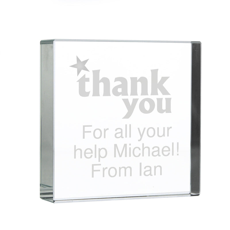 Personalised Memento Ornaments Personalised Thank you Large Crystal Token