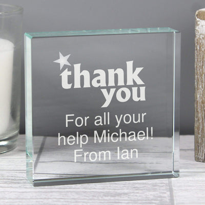 Personalised Memento Ornaments Personalised Thank you Large Crystal Token