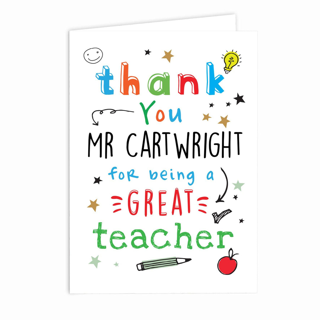 Personalised Memento Greetings Cards Personalised Thank You Teacher Card