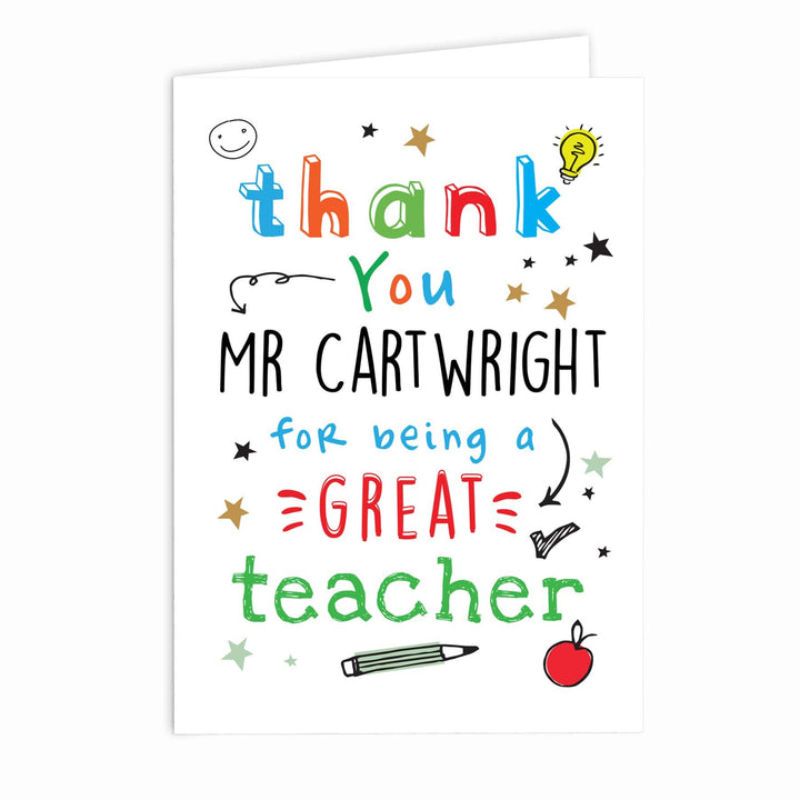 Personalised Memento Greetings Cards Personalised Thank You Teacher Card