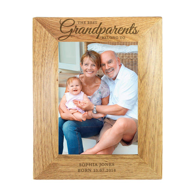 Personalised Memento Wooden Personalised 'The Best Grandparents' 5x7 Wooden Photo Frame