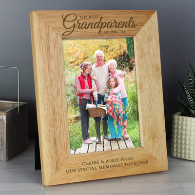 Personalised Memento Wooden Personalised 'The Best Grandparents' 5x7 Wooden Photo Frame