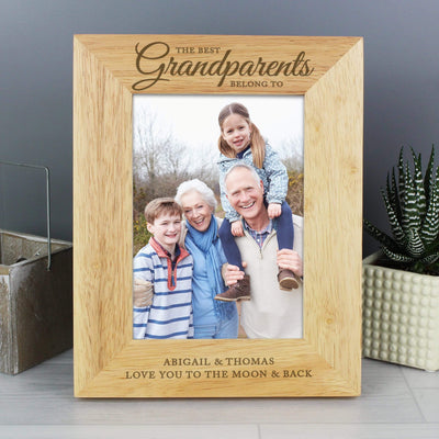 Personalised Memento Wooden Personalised 'The Best Grandparents' 5x7 Wooden Photo Frame