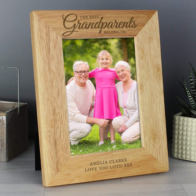 Personalised Memento Wooden Personalised 'The Best Grandparents' 5x7 Wooden Photo Frame