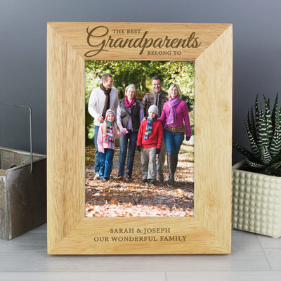 Personalised Memento Wooden Personalised 'The Best Grandparents' 5x7 Wooden Photo Frame