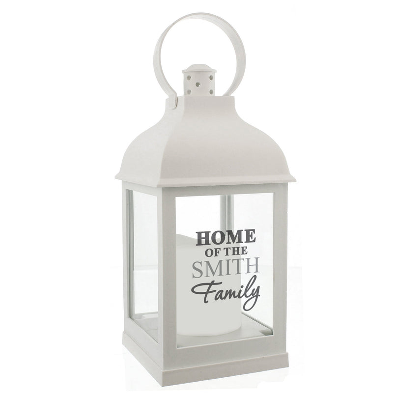 Personalised Memento LED Lights, Candles & Decorations Personalised The Family White Lantern