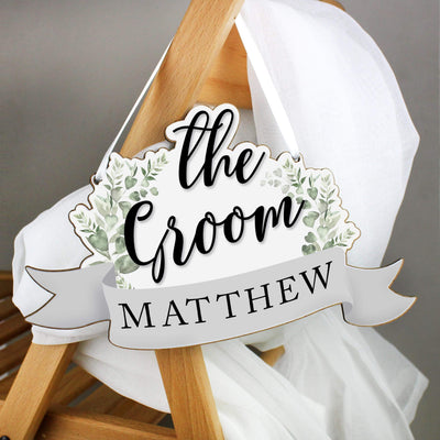 Personalised Memento Personalised The Groom Wooden Hanging Decoration