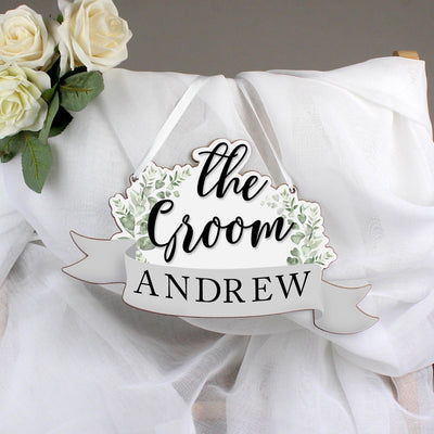 Personalised Memento Personalised The Groom Wooden Hanging Decoration
