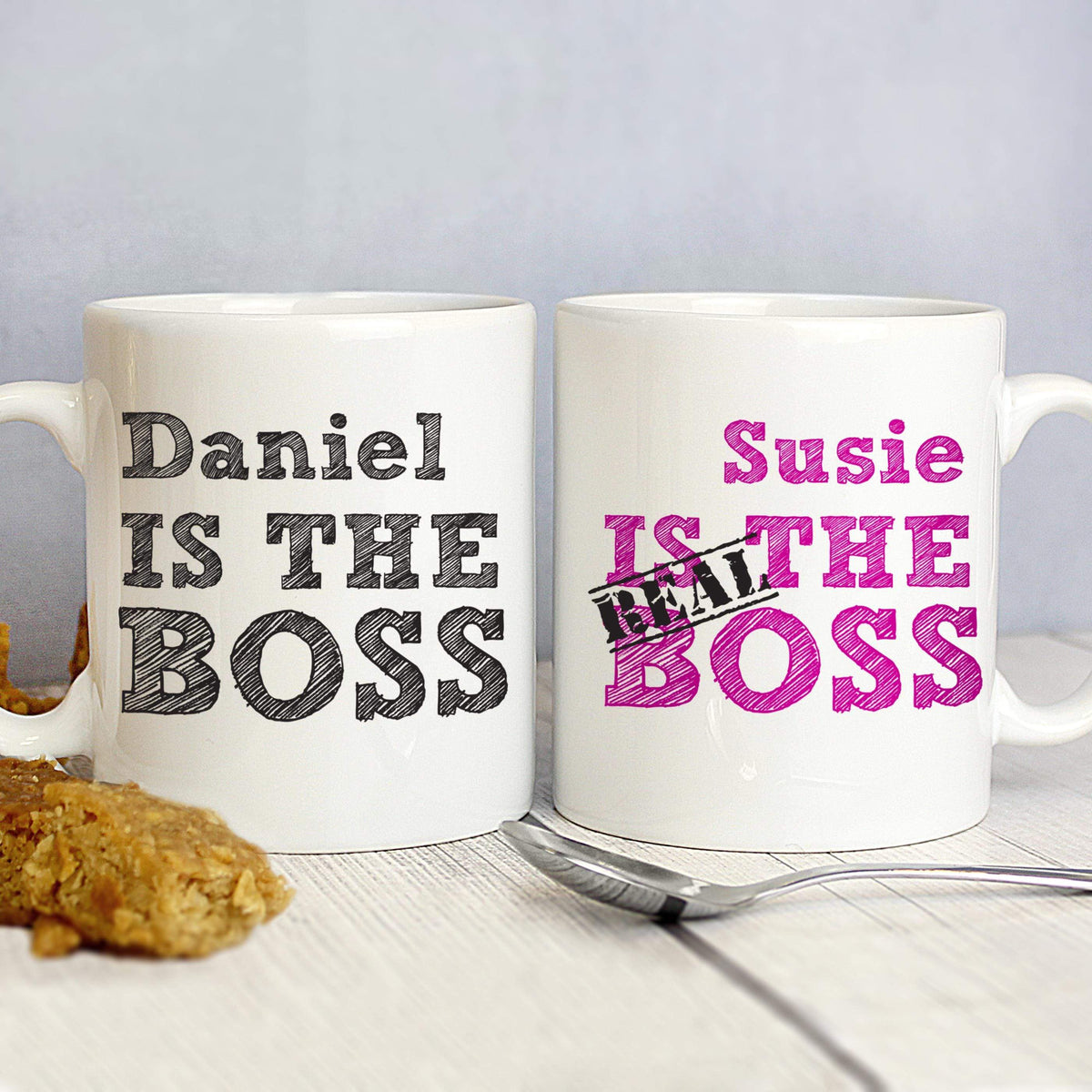 Personalised Memento Personalised The Real Boss Mug Set