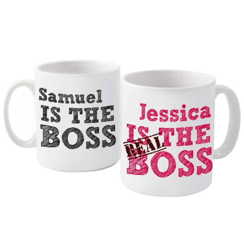 Personalised Memento Personalised The Real Boss Mug Set