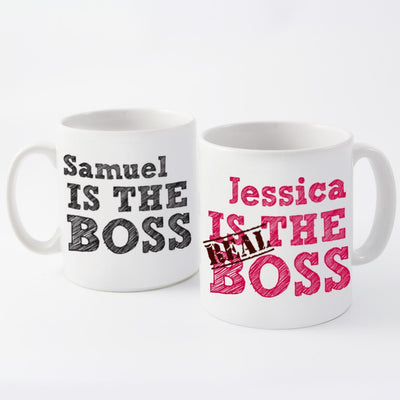 Personalised Memento Personalised The Real Boss Mug Set