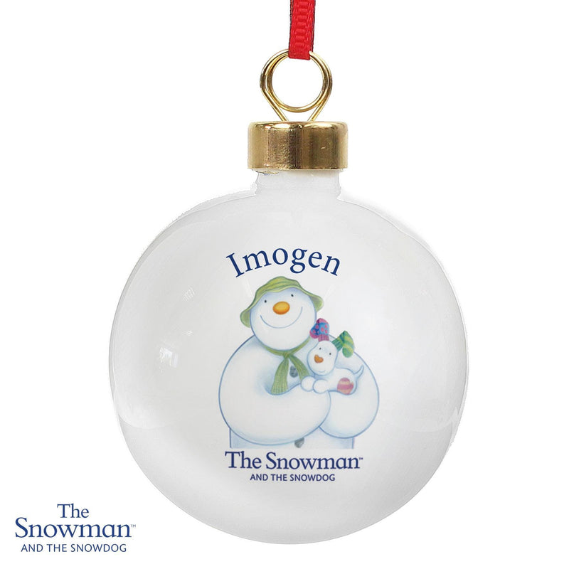Personalised Memento Personalised The Snowman and the Snowdog Bauble