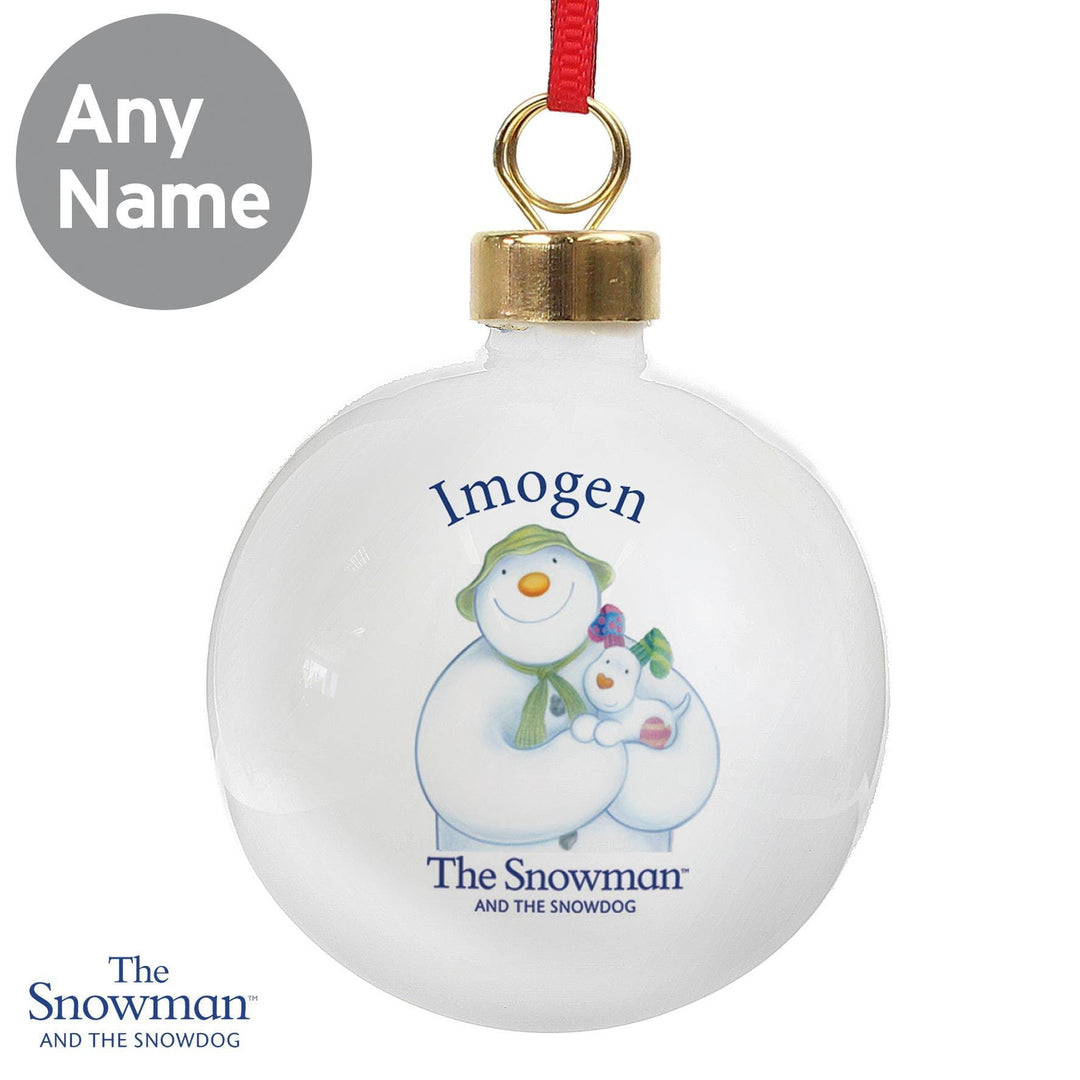 Personalised Memento Personalised The Snowman and the Snowdog Bauble