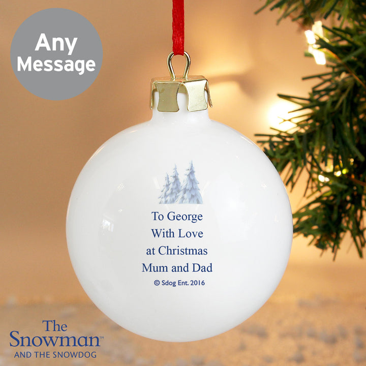 Personalised Memento Personalised The Snowman and the Snowdog Bauble