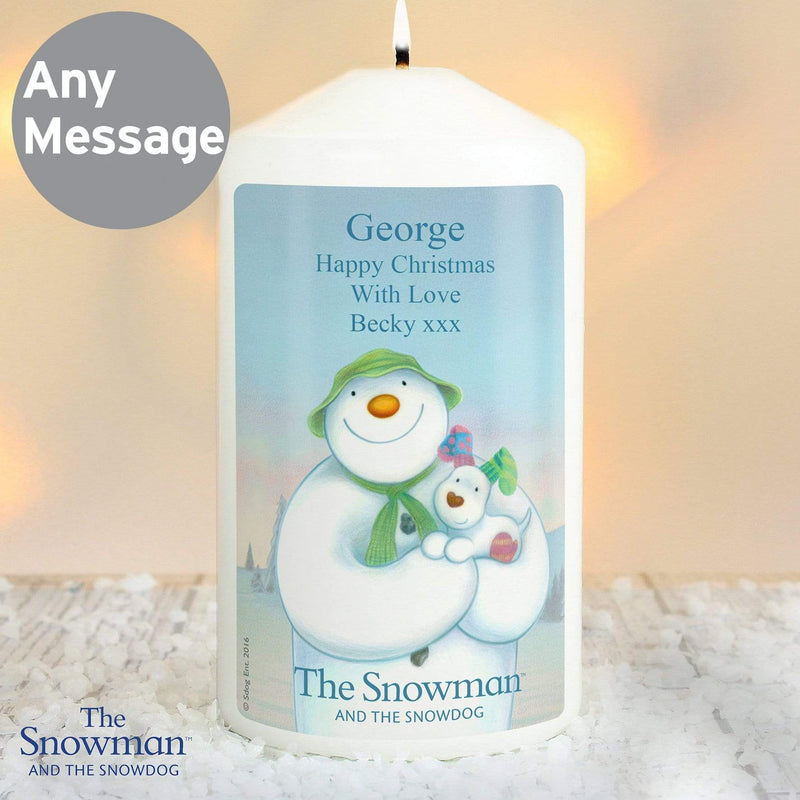 Personalised Memento Candles & Reed Diffusers Personalised The Snowman and the Snowdog Candle