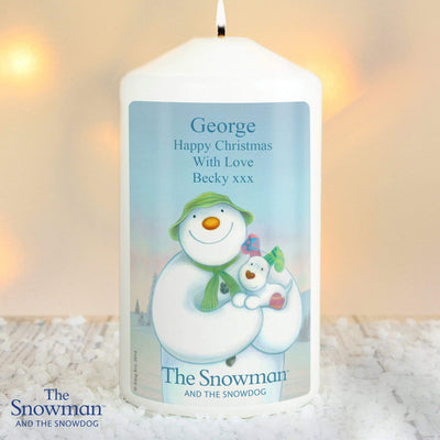Personalised Memento Candles & Reed Diffusers Personalised The Snowman and the Snowdog Candle