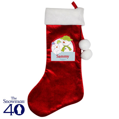 Personalised Memento Personalised The Snowman and the Snowdog Luxury Red Stocking