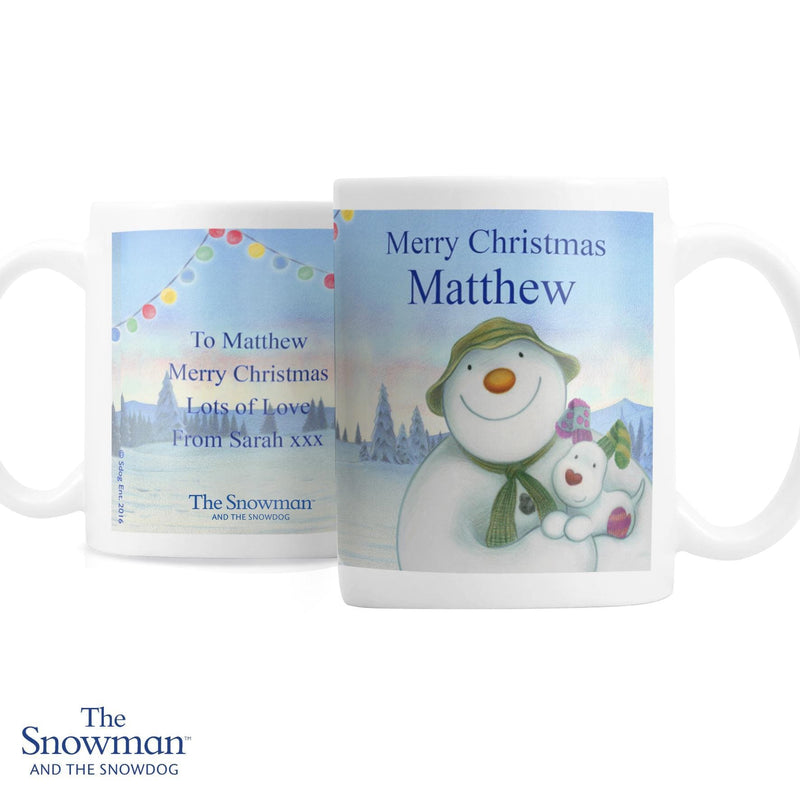 Personalised Memento Personalised The Snowman and the Snowdog Mug