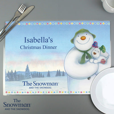 Personalised Memento Mealtime Essentials Personalised The Snowman and the Snowdog Placemat