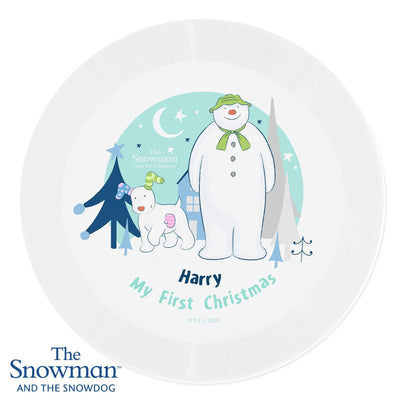 Personalised Memento Kitchen, Baking & Dining Gifts Personalised The Snowman and the Snowdog Plastic Plate