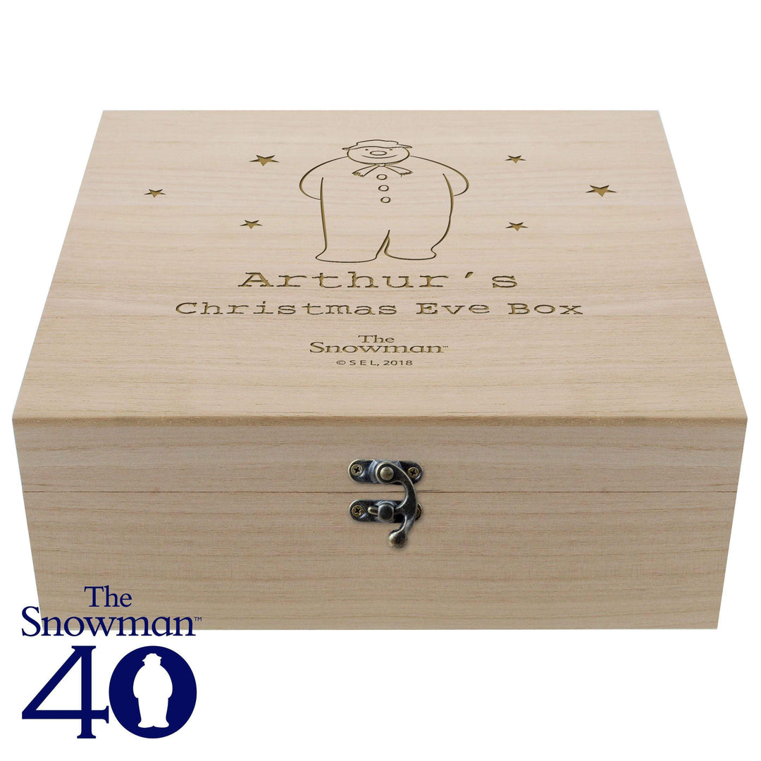 Personalised Memento Personalised The Snowman Large Wooden Christmas Eve Box