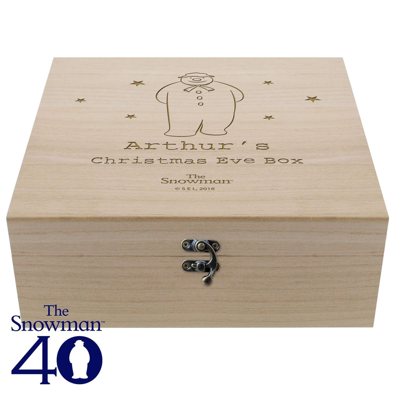 Personalised Memento Personalised The Snowman Large Wooden Christmas Eve Box