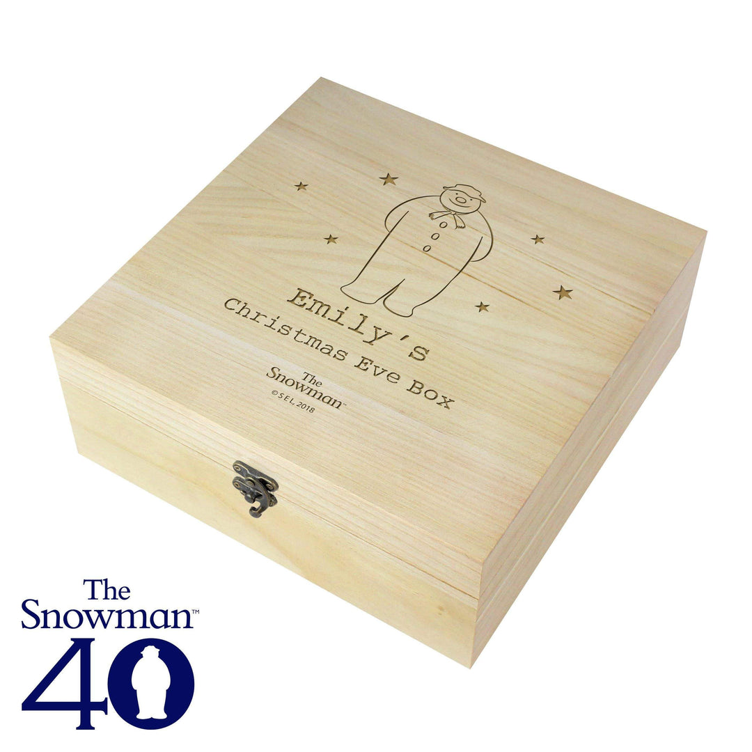 Personalised Memento Personalised The Snowman Large Wooden Christmas Eve Box