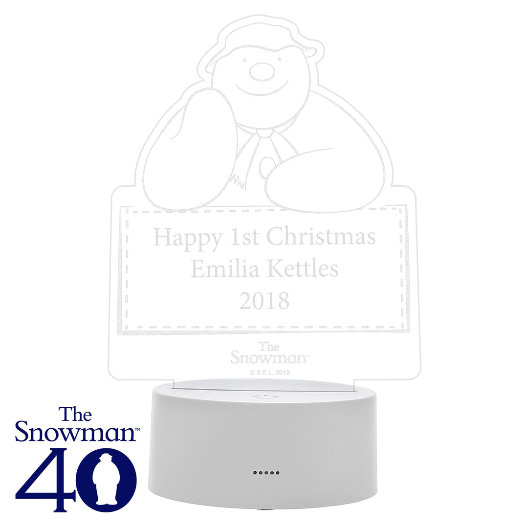 Personalised Memento Candles &amp; Reed Diffusers Personalised The Snowman LED Colour Changing Decoration &amp; Night Light