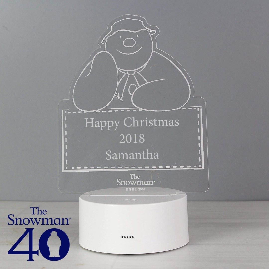Personalised Memento Candles &amp; Reed Diffusers Personalised The Snowman LED Colour Changing Decoration &amp; Night Light